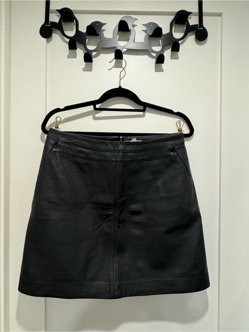 Halogen Black Leather Mini Skirt